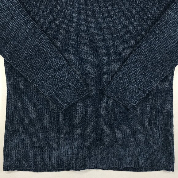 Matty M Sweater Women's XL Blue Open Front Cardigan Chenille Ribbed Pockets Cozy - Picture 8 of 13